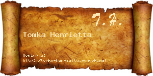 Tomka Henrietta névjegykártya